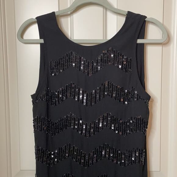 H&M sequin beaded little black dress size 6 - Picture 4 of 7